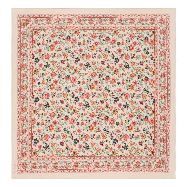 Bufanda de algodón orgánico Flowery Nasturtium | Crema