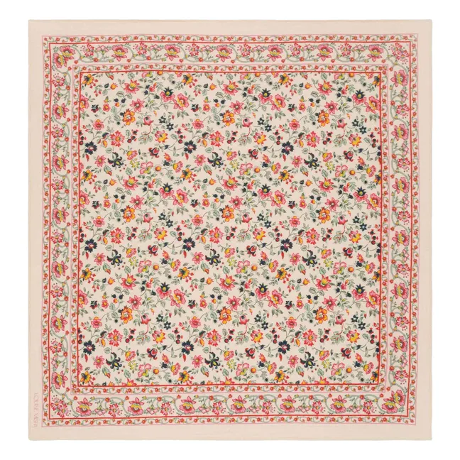 Foulard Capucine Fleuri Coton Bio | Crème