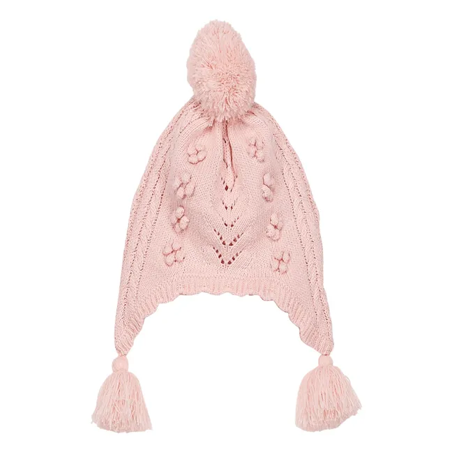 Bonnet Pompons Isolina | Rose pâle