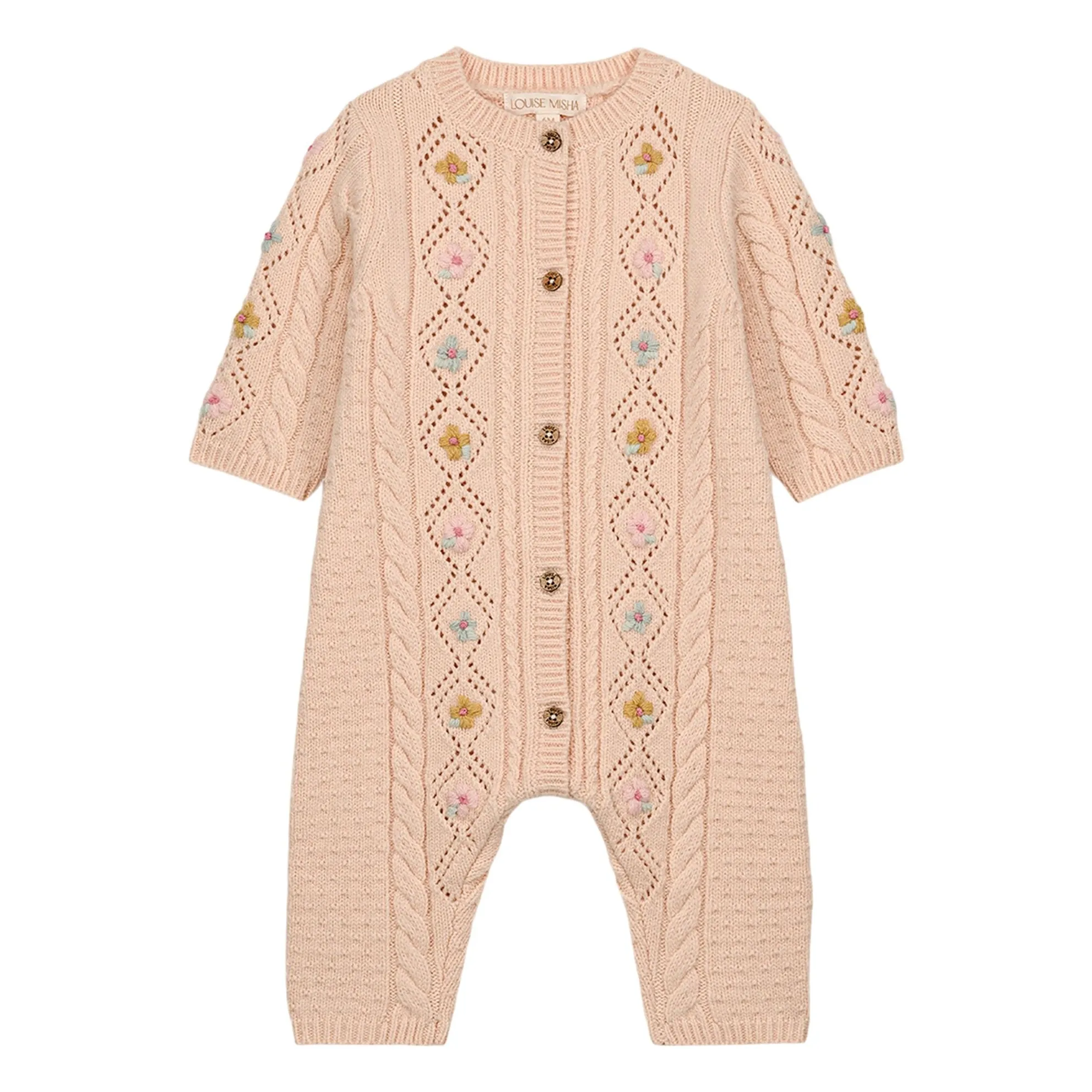 Louise Misha Pale Pink Idrina Wool Jumpsuit