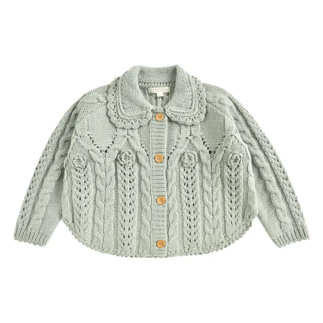 Cardigan Cape Khellana Laine | Vert amande