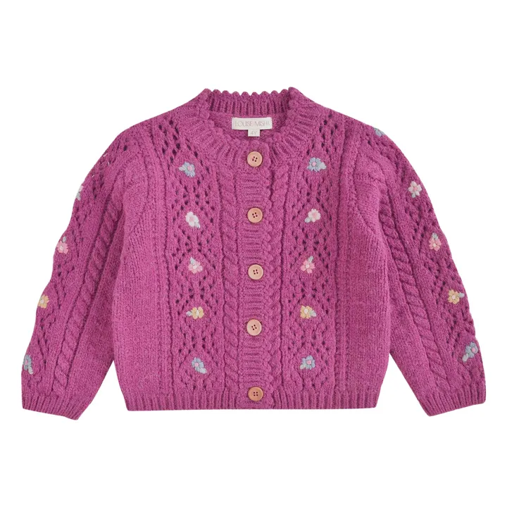 Cardigan Monyla Laine | Framboise- Image produit n°0
