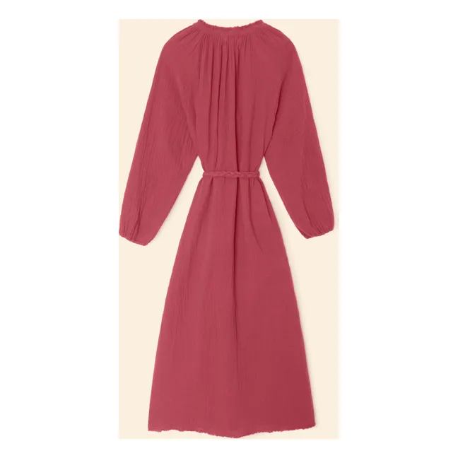 Vestido de gasa de algodón Andrea | Rojo