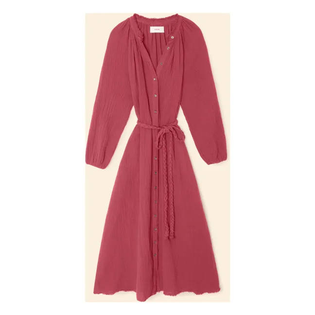 Vestido de gasa de algodón Andrea | Rojo
