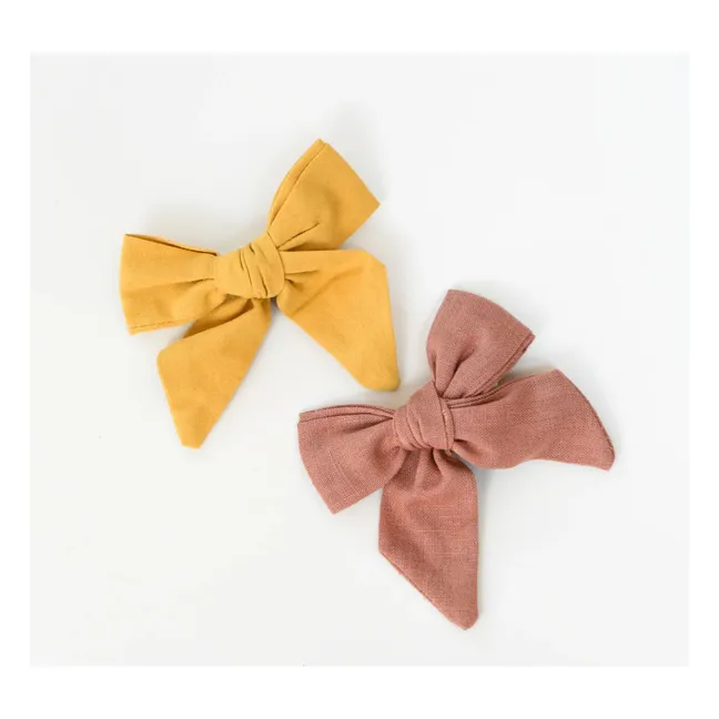 Barrettes Nœuds - Set de 2 | Jaune