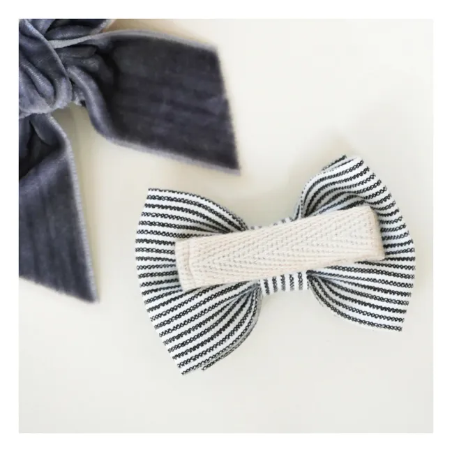 Haarspangen Gestreift und Samt - 2er-Set | Navy