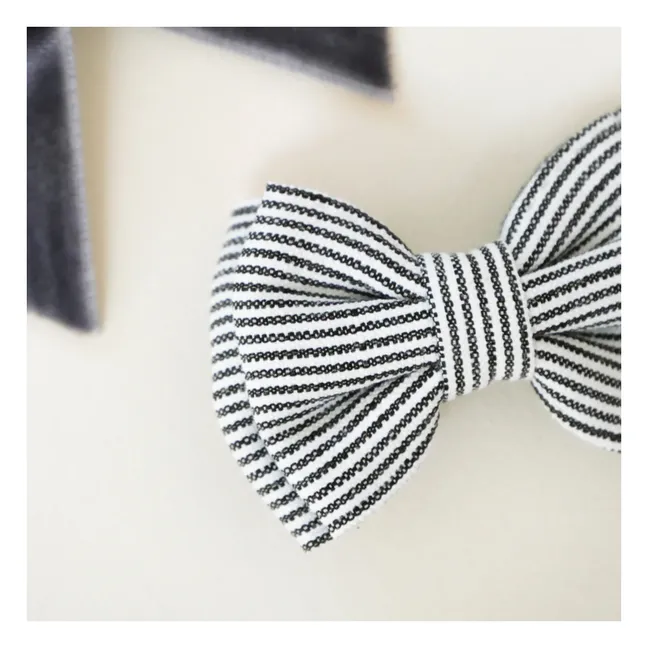 Barrettes Rayé et Velours - Set de 2 | Bleu marine