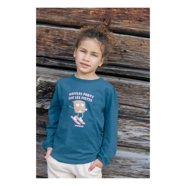 T-shirt Waffles Party | Bleu pétrole