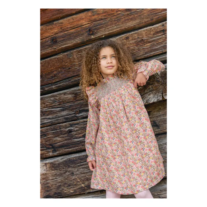 Robe Babouchka Fleurie | Rose- Image produit n°0