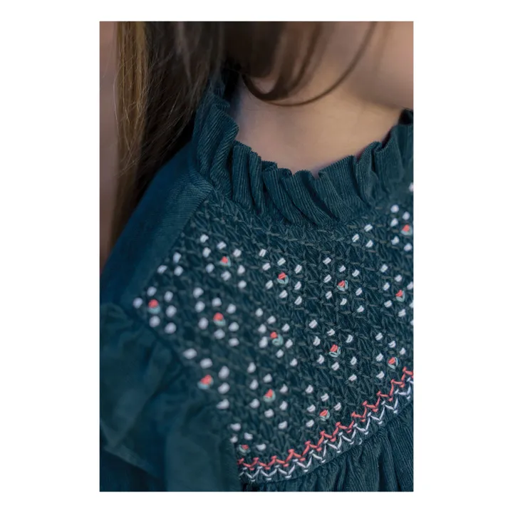 Corduroy Babushka Dress | Dark green- Product image n°3