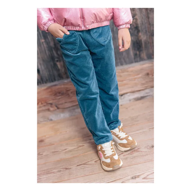 Pantalon Duck Velours Côtelé | Bleu pétrole