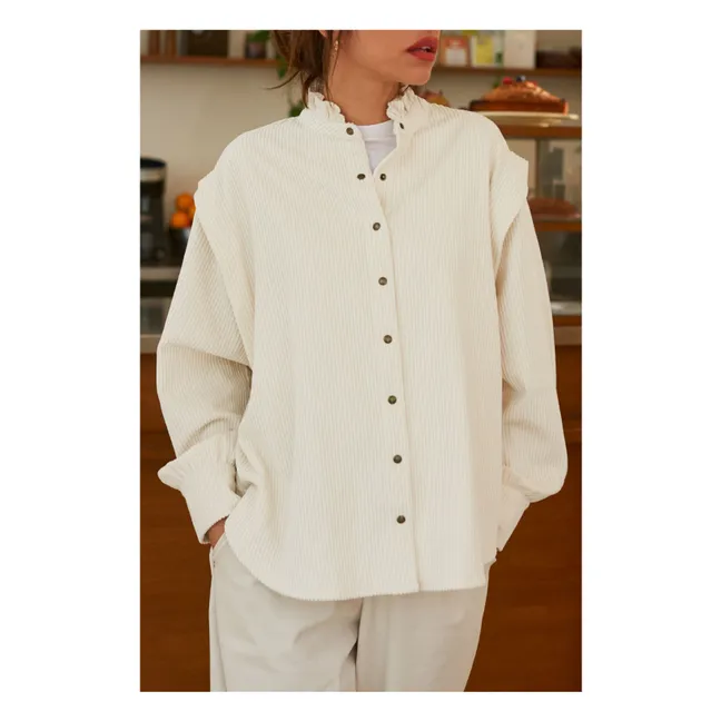 Camicetta Carmen in velluto a coste - Collezione Donna | Ecru
