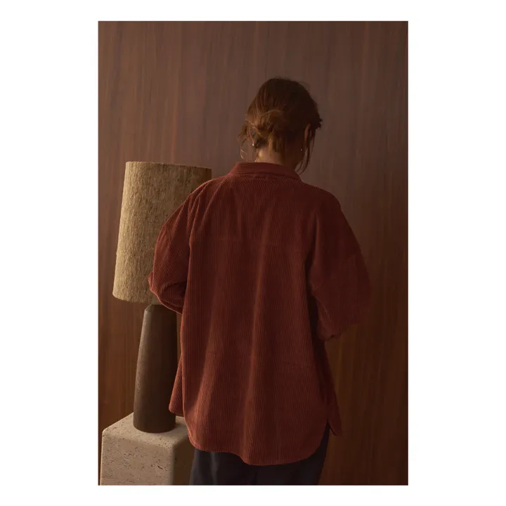 Sur-Chemise Paola Velours Côtelé - Collection Femme | Chocolat- Image produit n°2