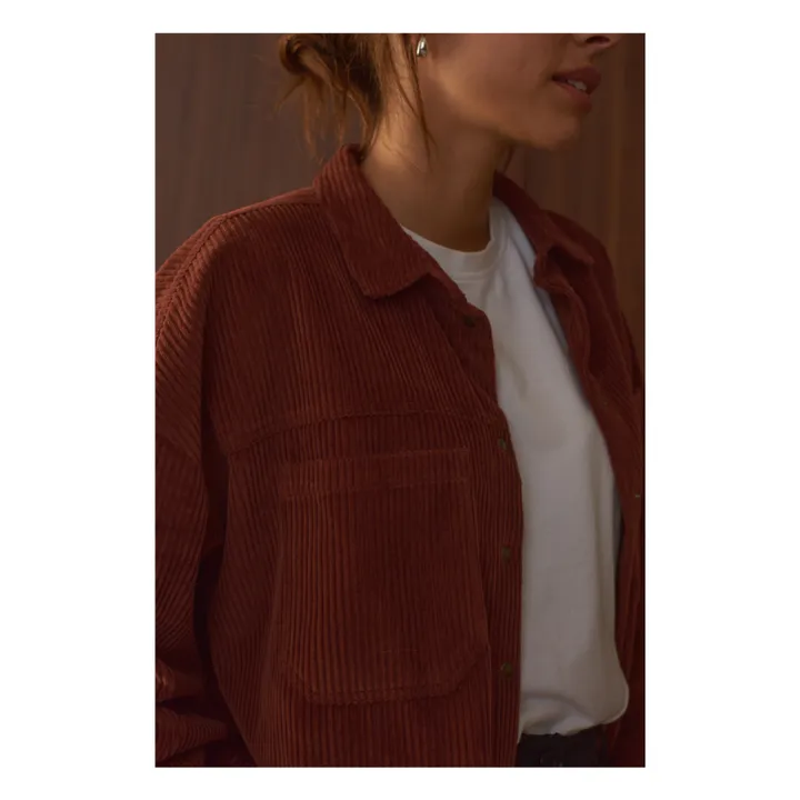 Sur-Chemise Paola Velours Côtelé - Collection Femme | Chocolat- Image produit n°1