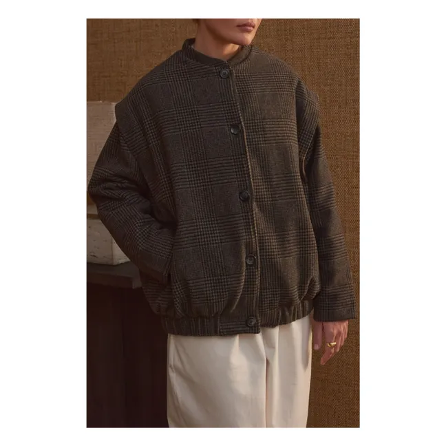 Philo Carreaux Abrigo de lana - Colección Femenina | Gris