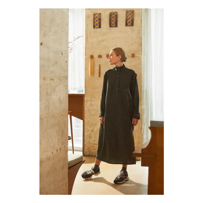 Robe Nayla Vichy - Collection Femme | Vert kaki