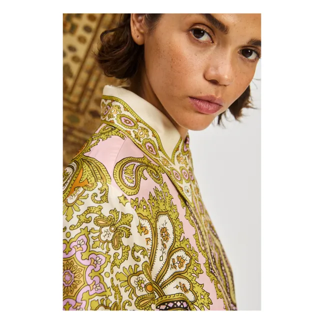 Vestido de seda Clemenza | Verde militare claro