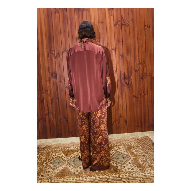 Pantaloni in seta Seraphina | Bordeaux