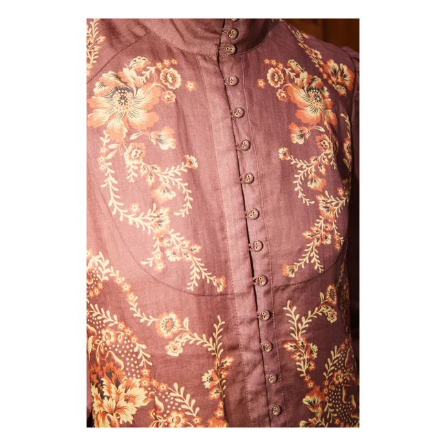 Seraphina Ramie dress | Burgundy