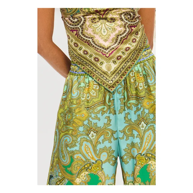Pantaloni in seta Clemenza | Verde