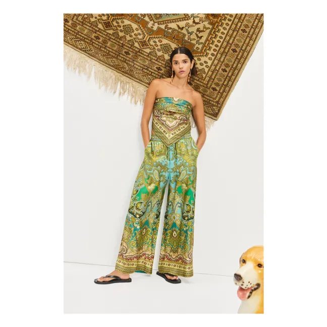 Clemenza Seidenhose | Grün