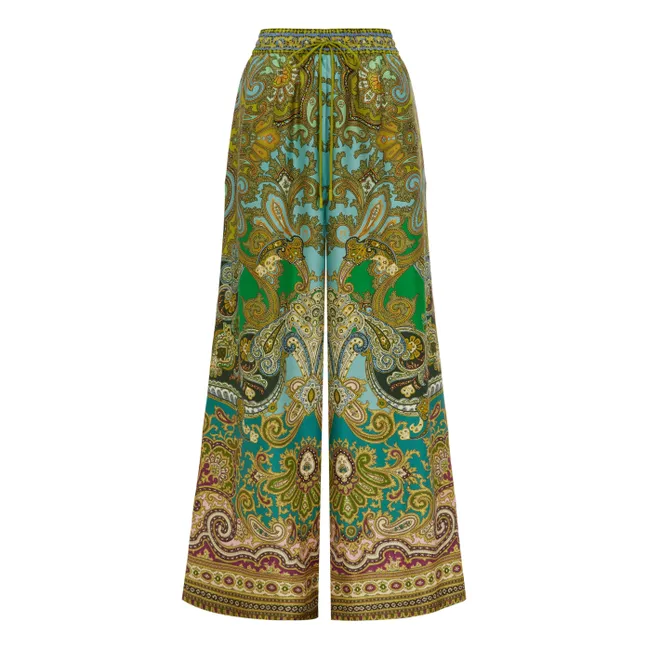 Pantaloni in seta Clemenza | Verde