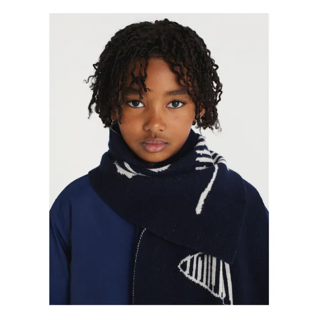 Scarf N°1 Recycled fibers | Navy blue