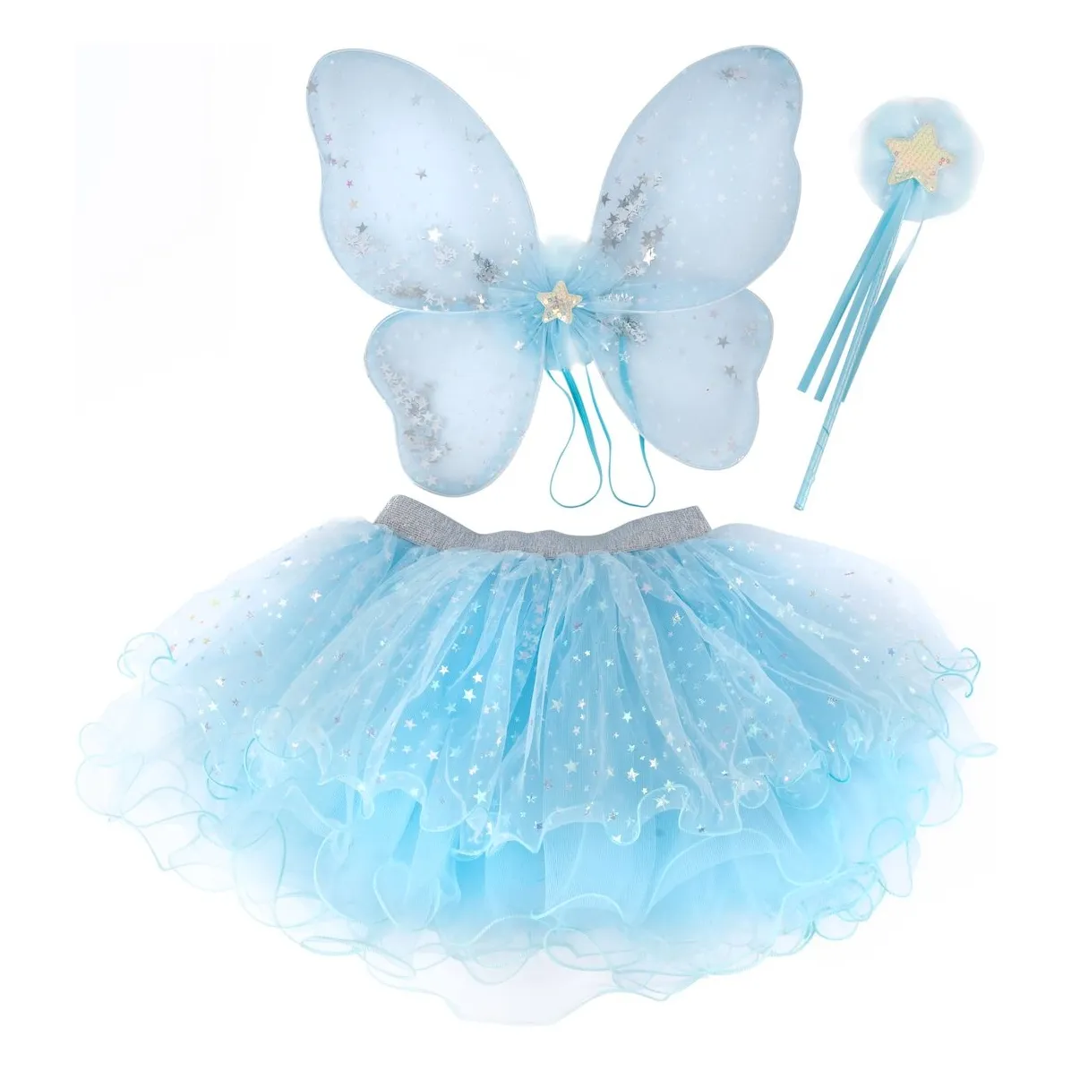 Great Pretenders Light Blue Skirt, Wings And Fairy Wand