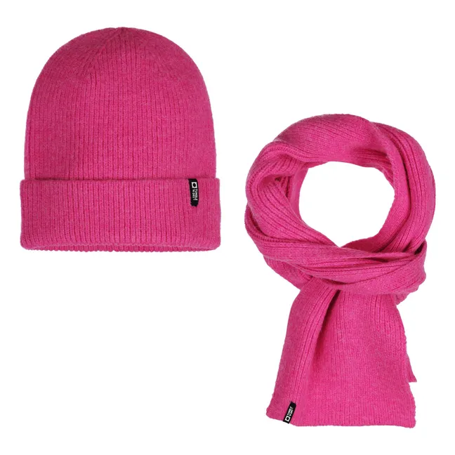 Ensemble Bonnet et Echarpe | Rose