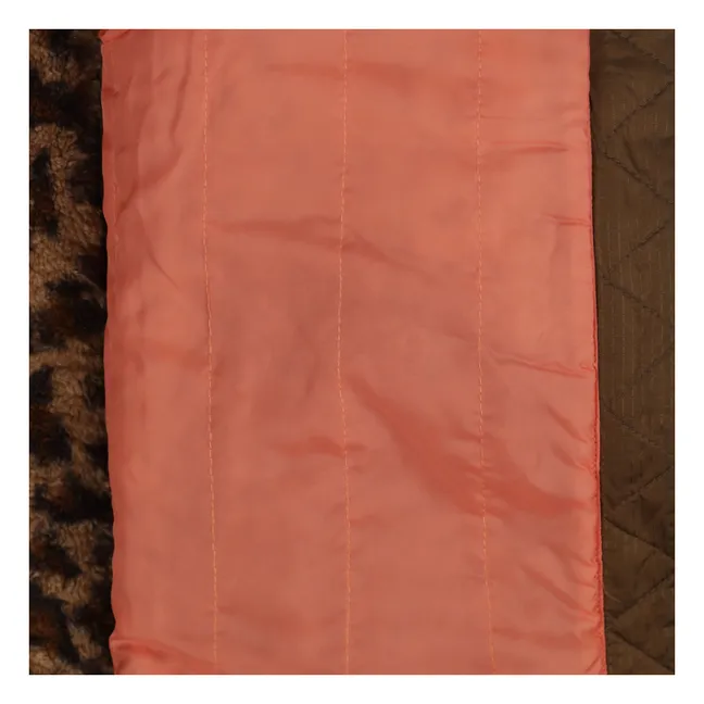 Manteau Façon Sherpa Minnesota Léopard Fibres Recyclées | Marron