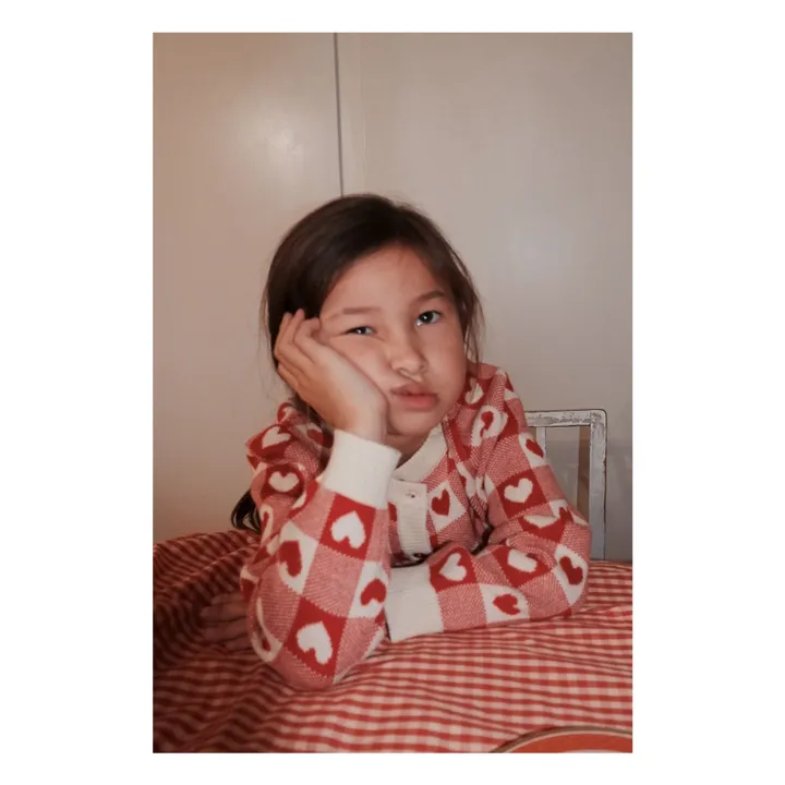 Cardigan Heart | Rouge- Image produit n°1