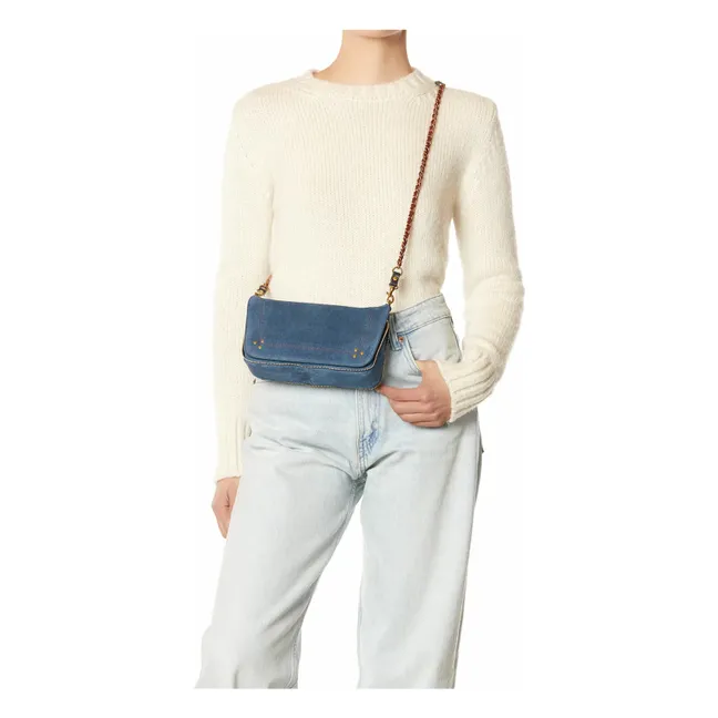 Sac Bobi S Croûte de Velours | Bleu jean