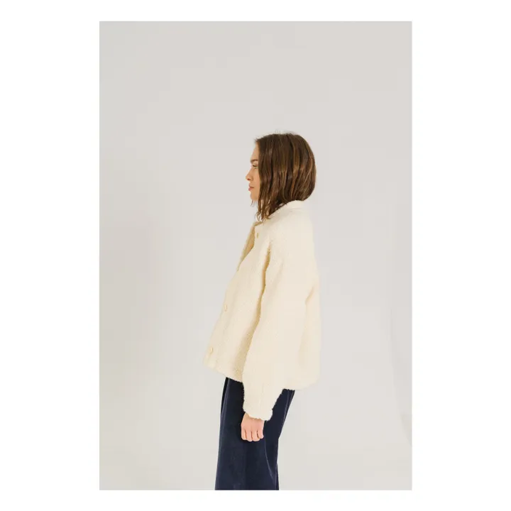 Veste Jay Bouclette Laine Vierge | Blanc- Image produit n°7