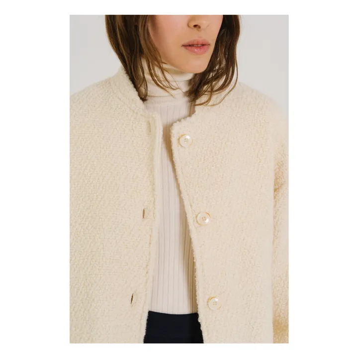 Veste Jay Bouclette Laine Vierge | Blanc- Image produit n°6