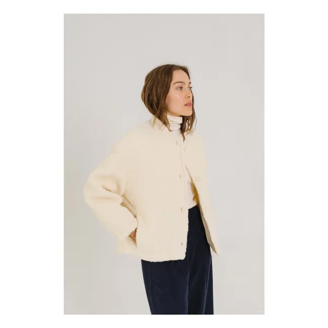 Veste Jay Bouclette Laine Vierge | Blanc