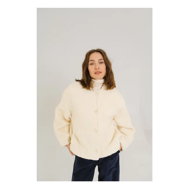 Veste Jay Bouclette Laine Vierge | Blanc