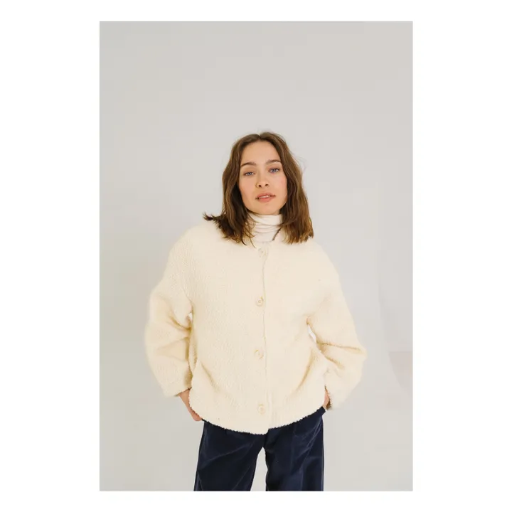 Veste Jay Bouclette Laine Vierge | Blanc- Image produit n°4
