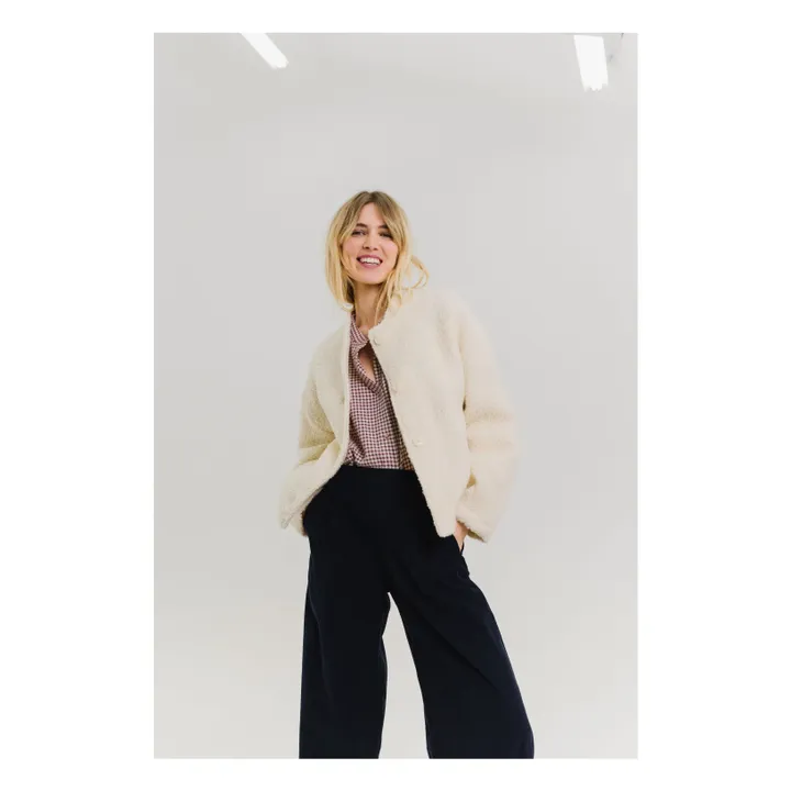 Veste Jay Bouclette Laine Vierge | Blanc- Image produit n°1