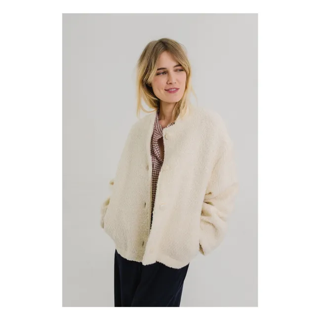 Veste Jay Bouclette Laine Vierge | Blanc