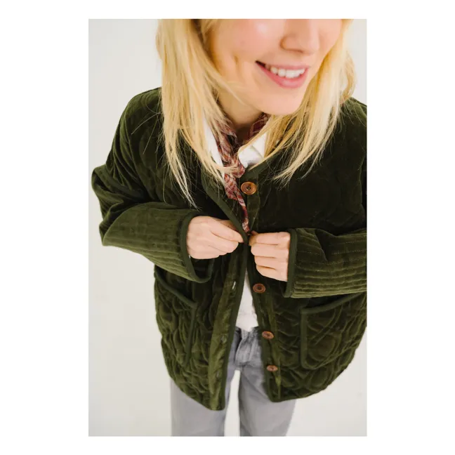 Veste Bari Zephir Brodée Velours | Vert