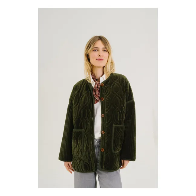 Veste Bari Zephir Brodée Velours | Vert