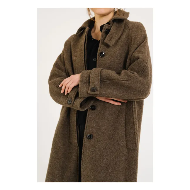 Manteau Mayri Laine Vierge | Marron