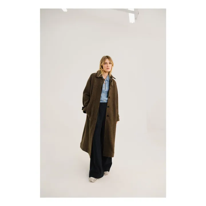 Manteau Mayri Laine Vierge | Marron- Image produit n°0