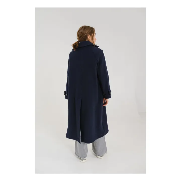 Manteau Mayri Laine Vierge | Bleu marine- Image produit n°10
