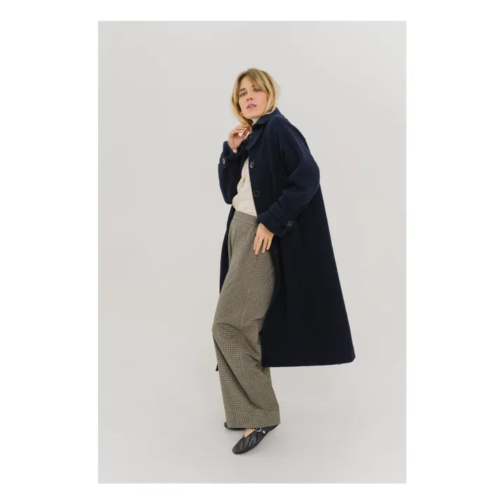 Manteau Mayri Laine Vierge | Bleu marine- Image produit n°8