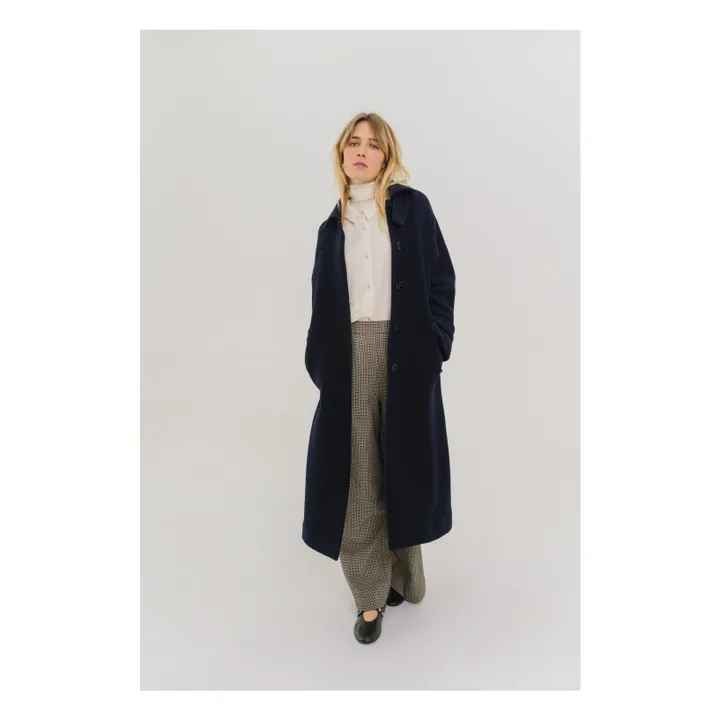 Manteau Mayri Laine Vierge | Bleu marine- Image produit n°9