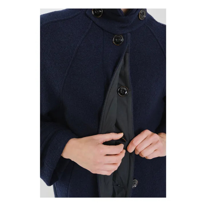 Manteau Mayri Laine Vierge | Bleu marine- Image produit n°7