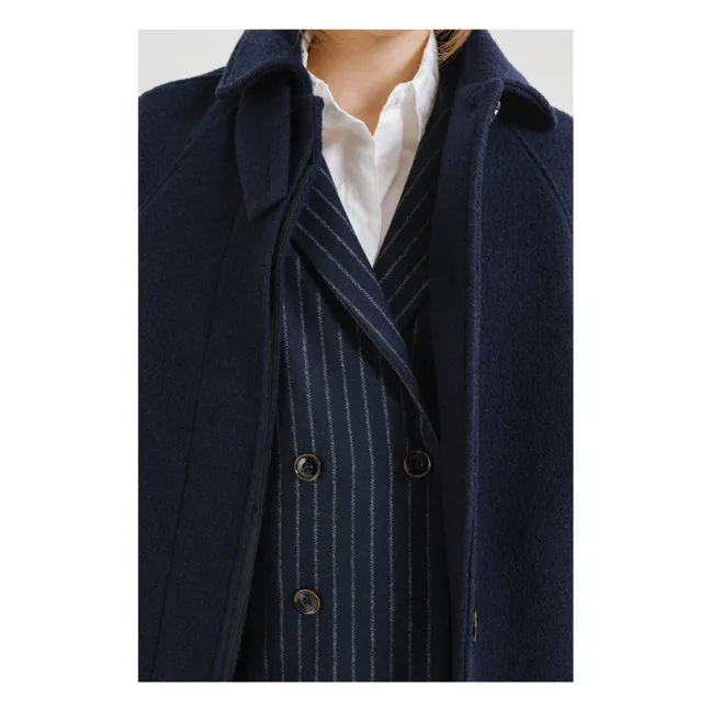 Manteau Mayri Laine Vierge | Bleu marine