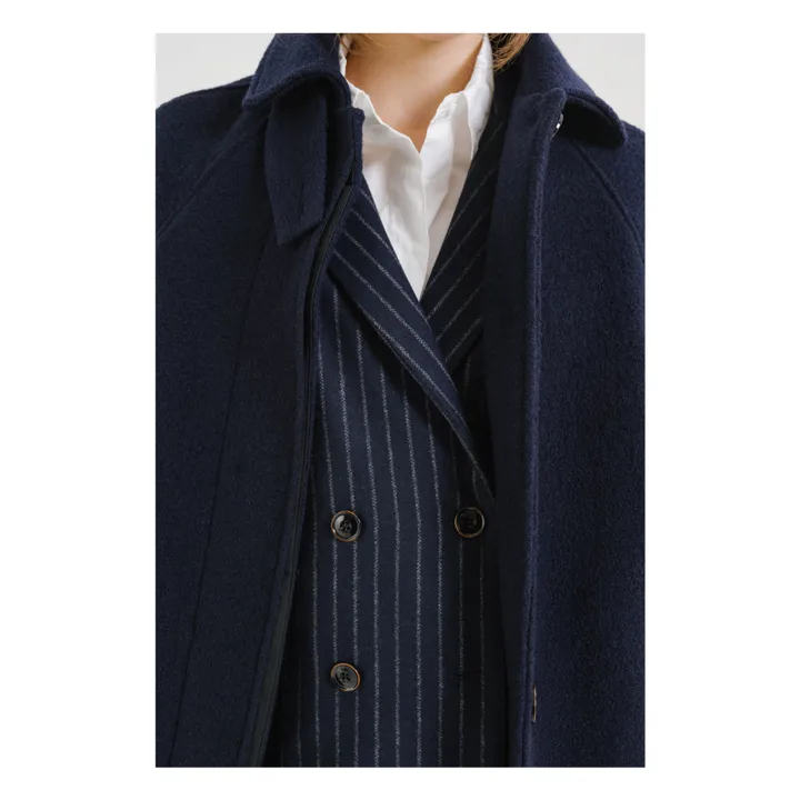 Manteau Mayri Laine Vierge | Bleu marine- Image produit n°5
