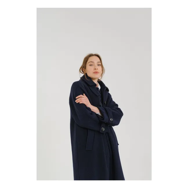 Manteau Mayri Laine Vierge | Bleu marine